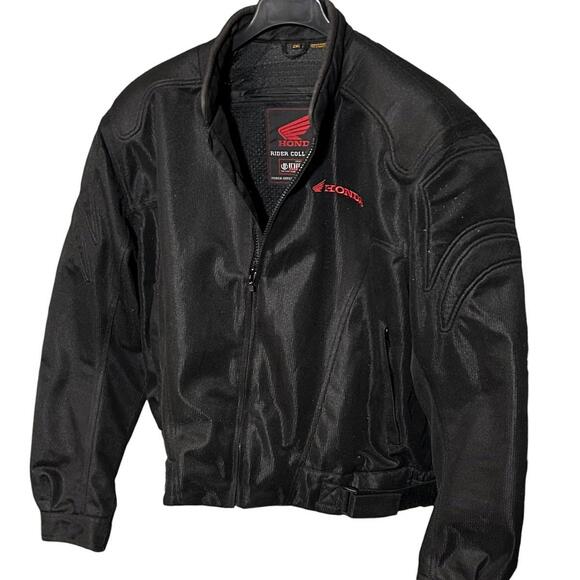 HONDA Mens (2XL) Black Canvas Padded Motorcycle Rider Collection